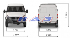 Кузов Соболь ГАЗ-2752, Цельнометаллический "Фургон" 3-х местный, окрашенный в простой цвет 2752-500004-20